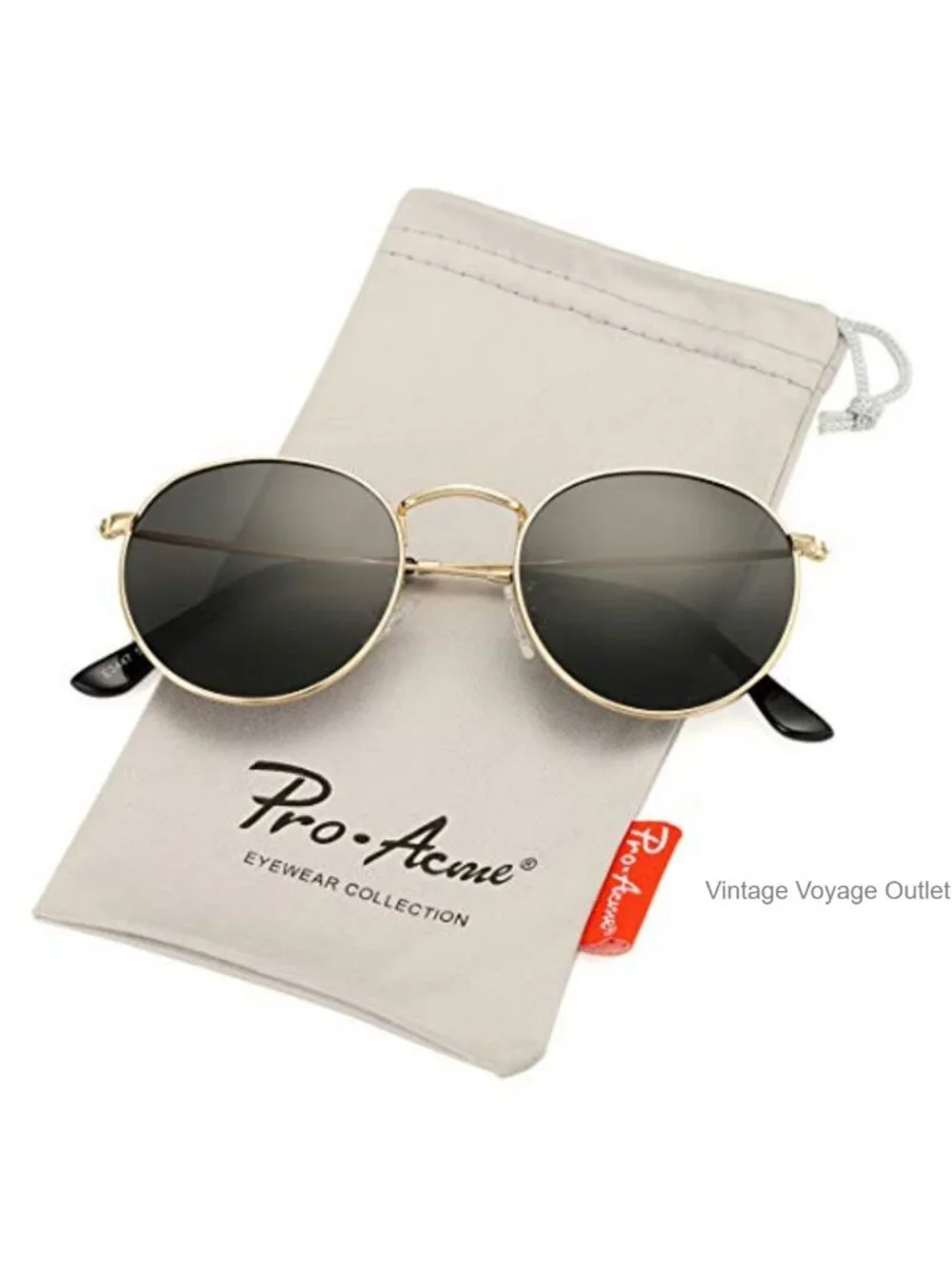 Small Round Metal Polarized Sunglasses Retro UV Protection